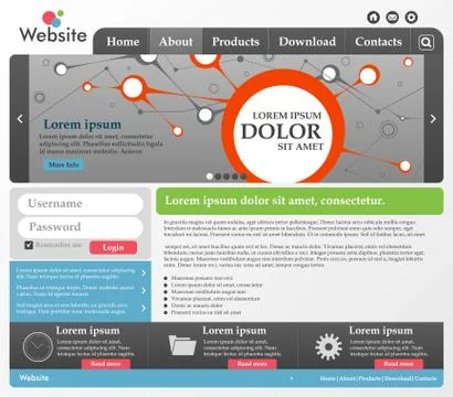 Web design elements in light and gray tones. Template. Vector 스톡 일러스트