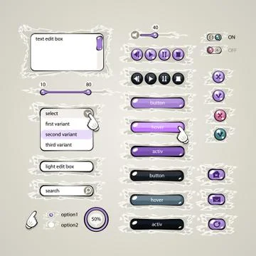 Web design elements violet Stock Illustration