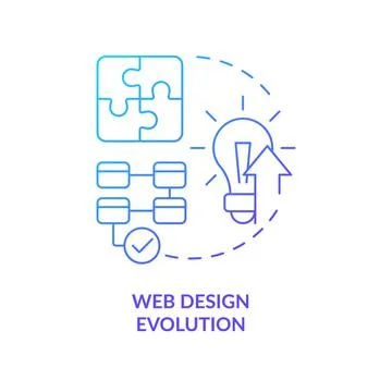 Web design evolution blue gradient concept icon Illustrazione stock