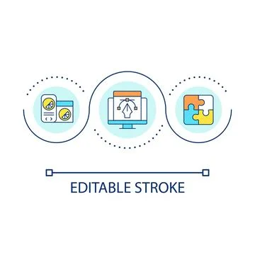 Web design evolution loop concept icon Stock Illustration