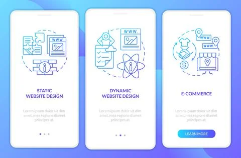 Web design formats blue gradient onboarding mobile app screen イラスト素材