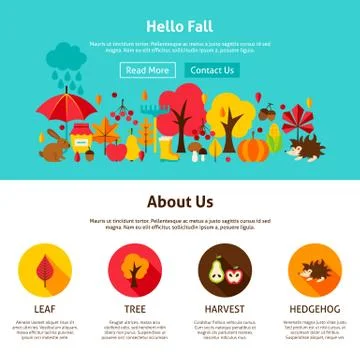 Web Design Hello Fall Stock Illustration