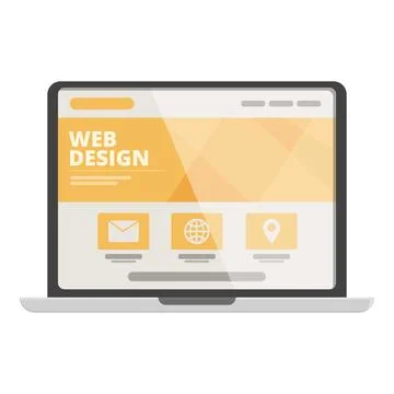 Web design html icon cartoon vector. Code seo pc Stock Illustration