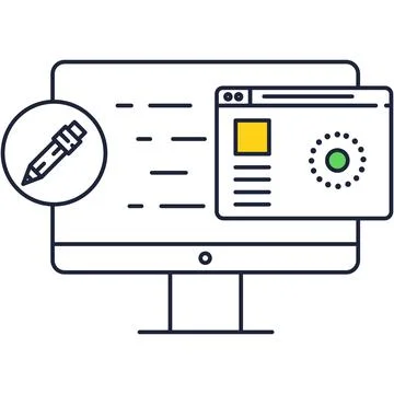 Web design icon graphic software vector on white Stock Illustration