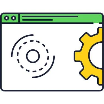 Web design icon line vector isolated on white Stock Illustration