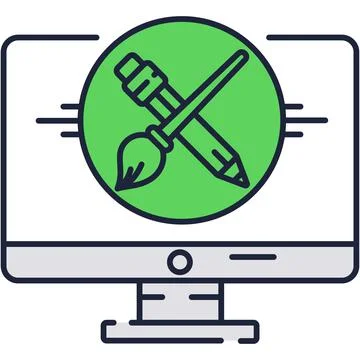 Web design icon vector creative graphic studio Stock Illustration