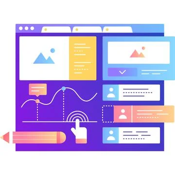 Web design icon website template flat vector Stock Illustration