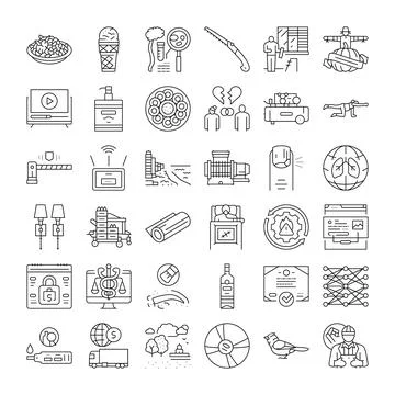 Web design icons set creating digital user interface 스톡 일러스트