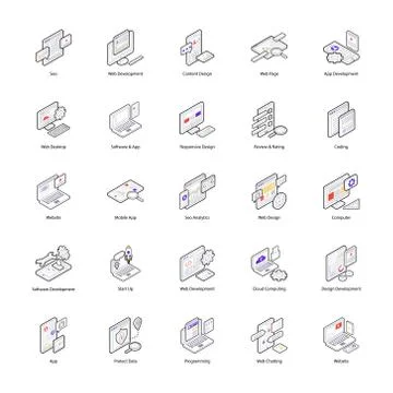 Web Design Icons Set Stock Illustration
