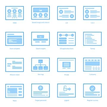 Web Design Icons Set Illustrazione stock