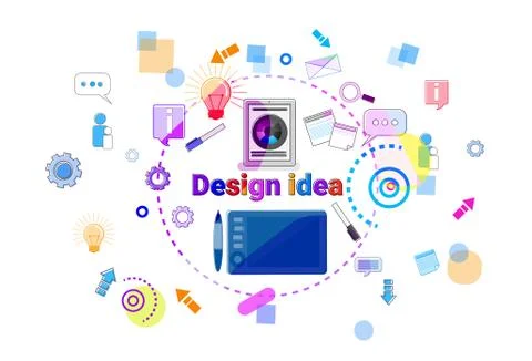 Web Design Idea Concept Creative Process Software Development Programming Banner Stock Illustration