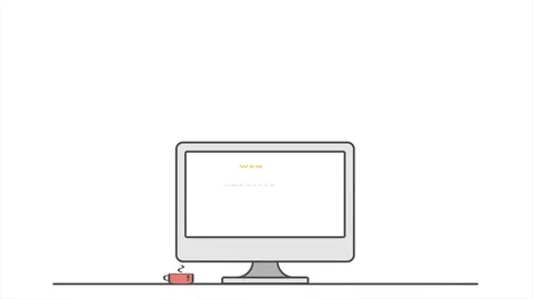 Web design illustration with icons. Stock Footage