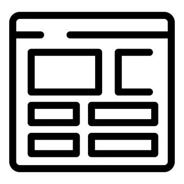 Web design interface presenting website page layout with content blocks Stockillustratie