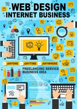 Web design internet business vector poster Stockillustratie