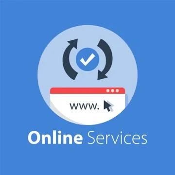 Web design, internet technology, software development, hosting services 스톡 일러스트