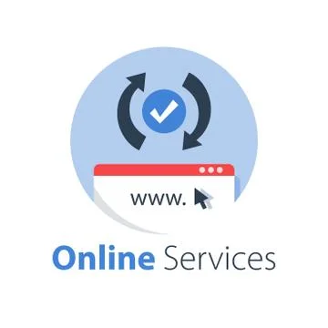 Web design, internet technology, software development, hosting services Stock Illustration