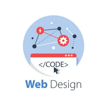 Web design, internet technology, software development, hosting services イラスト素材