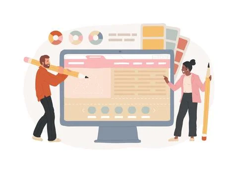 Web design isolated concept vector illustration. Ilustración de archivo