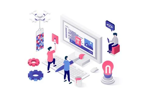 Web Design Isometric Concept イラスト素材