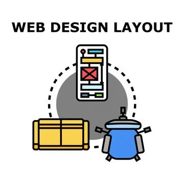 Web design layout concept with digital devices Stock Illustration