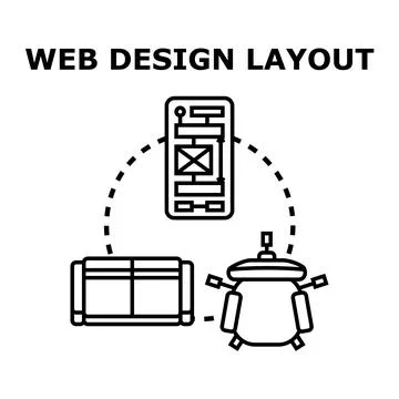 Web design layout concept with digital devices Stock Illustration