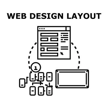 Web design layout planning creating user experience developing interface イラスト素材
