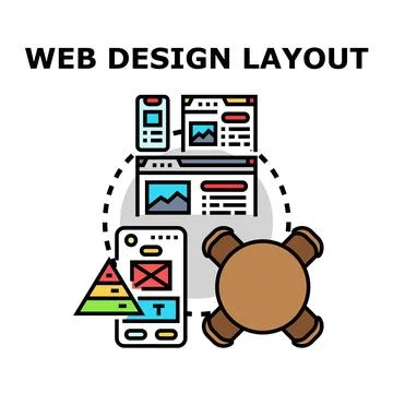 Web design layout planning for responsive digital interfaces Иллюстрация
