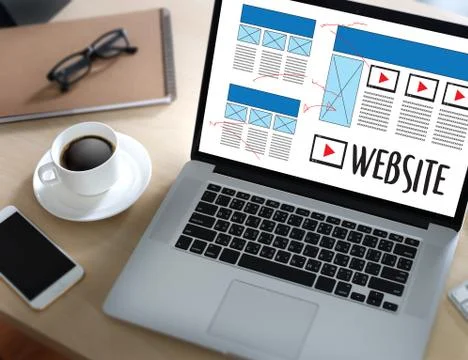 Web Design layout sketch drawing Software Media WWW and Graphic Layout Websit Stock-Fotos