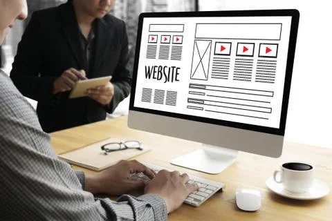 Web Design layout sketch drawing Software Media WWW and Graphic Layout Websit Stock Photos