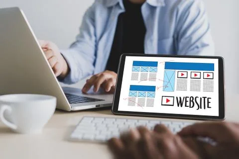 Web Design layout sketch drawing Software Media WWW and Graphic Layout Websit 写真素材