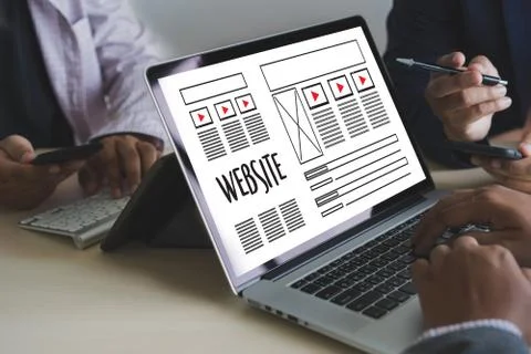 Web Design layout sketch drawing Software Media WWW and Graphic Layout Websit Foto stock