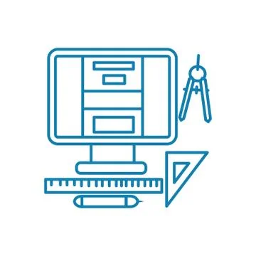 Web design linear icon concept. Web design line vector sign, symbol Stockillustratie