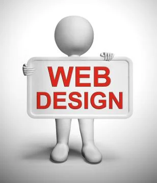 Web design means making an internet website or program - 3d illu Stock Illustration