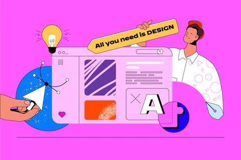 Web Design Modern Flat Illustration Stock Illustration