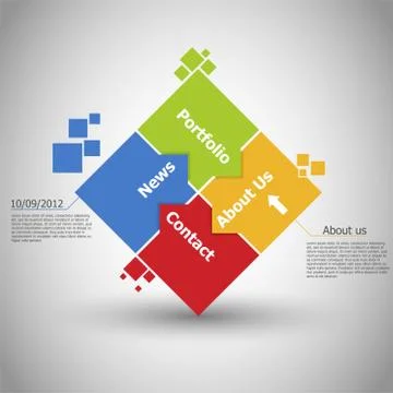 Web design. One two three four - vector paper progress steps for - Vector Stock Illustration