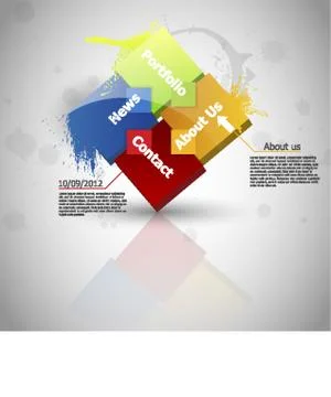 Web design. One two three four - vector paper progress steps for - Vector Stock Illustration