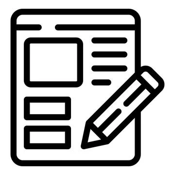 Web design process being edited with a pencil icon Illustrazione stock