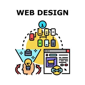 Web design process creating responsive website user experience Stock-Illustration