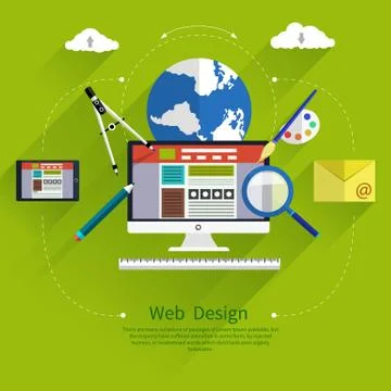 Web design. Program for design and architecture. 库存插图