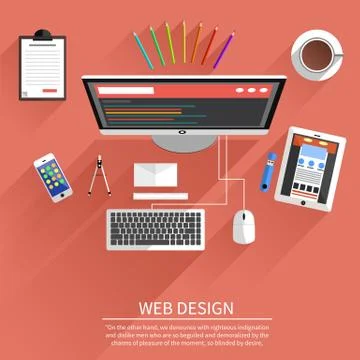 Web design. Program for design and architecture. Stock Illustration