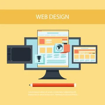 Web design. Program for design and architecture. Stockillustratie