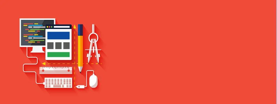 Web design. Program for design and architecture. Illustrazione stock