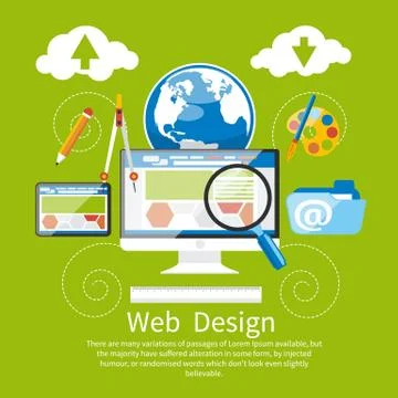 Web design. Program for design and architecture. Illustrazione stock