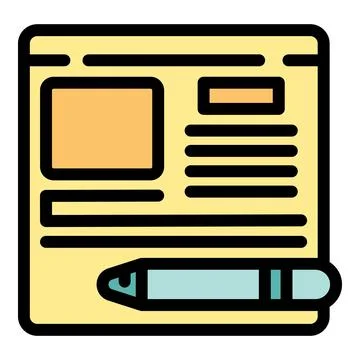 Web design project being edited with a digital pen Stock Illustration