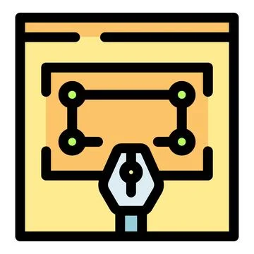 Web design project with pen tool creating lines and points Illustrazione stock