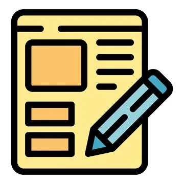 Web design project with pencil editing content layout Illustrazione stock