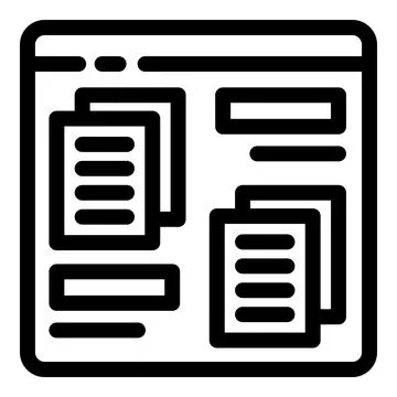 Web design project showing content management system with documents Stock Illustration