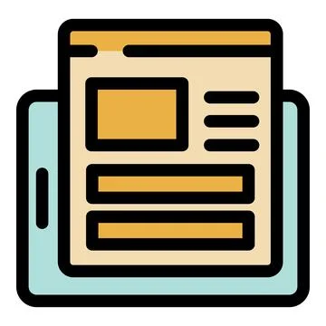 Web design project showing wireframe on tablet screen Stock Illustration