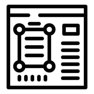 Web design project with wireframe and interface elements being developed Stock Illustration