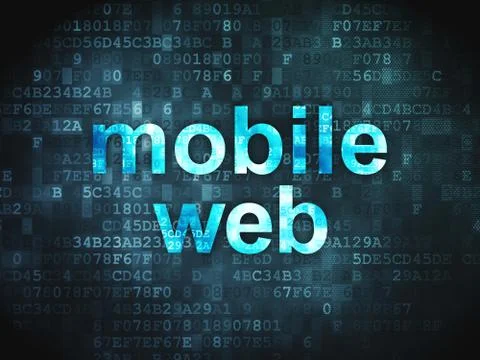 Web design SEO concept: Mobile Web on digital background Stock-Illustration